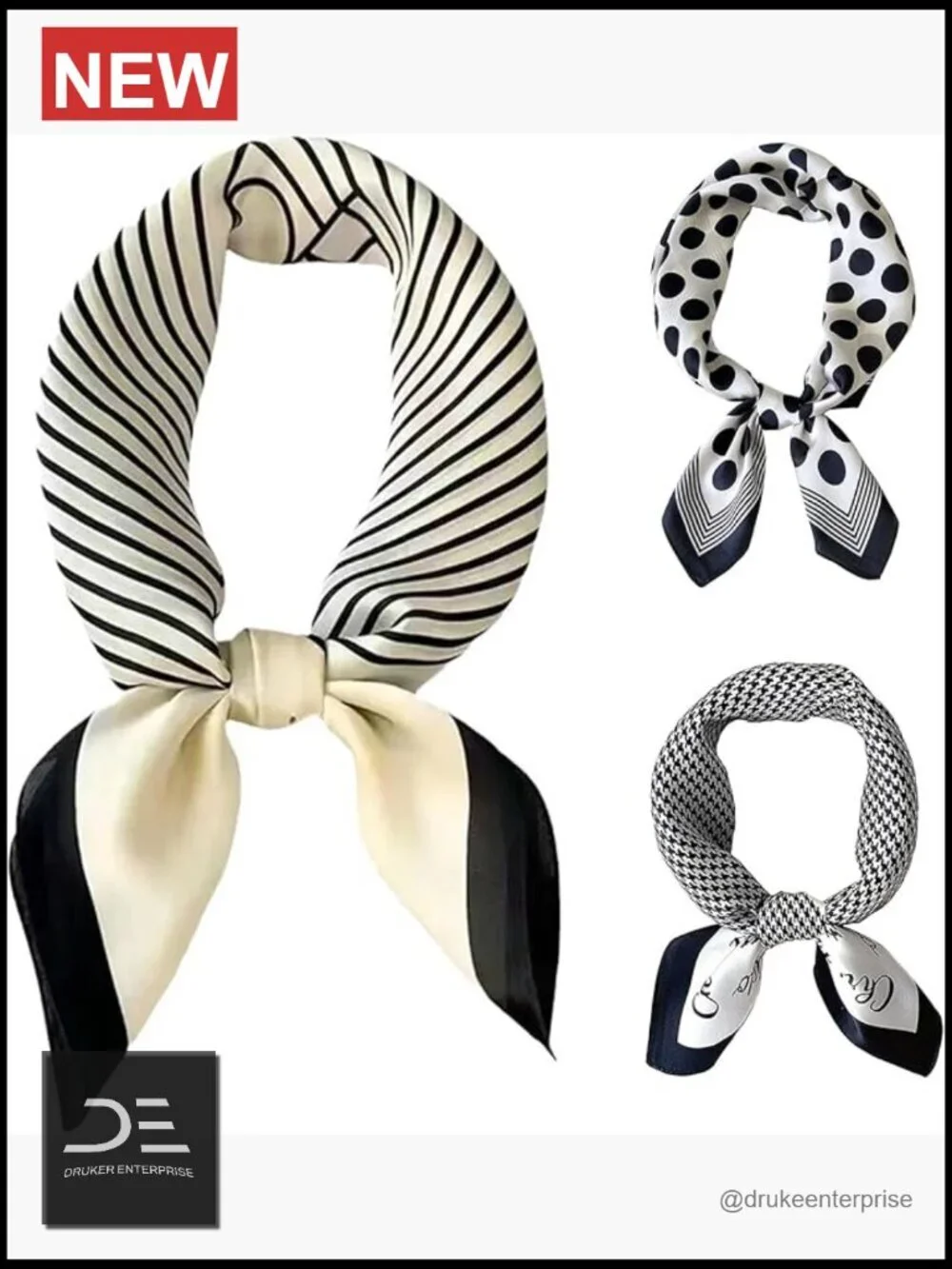 Silk Feeling Square Satin Scarf for Women Head Wrap Bandana